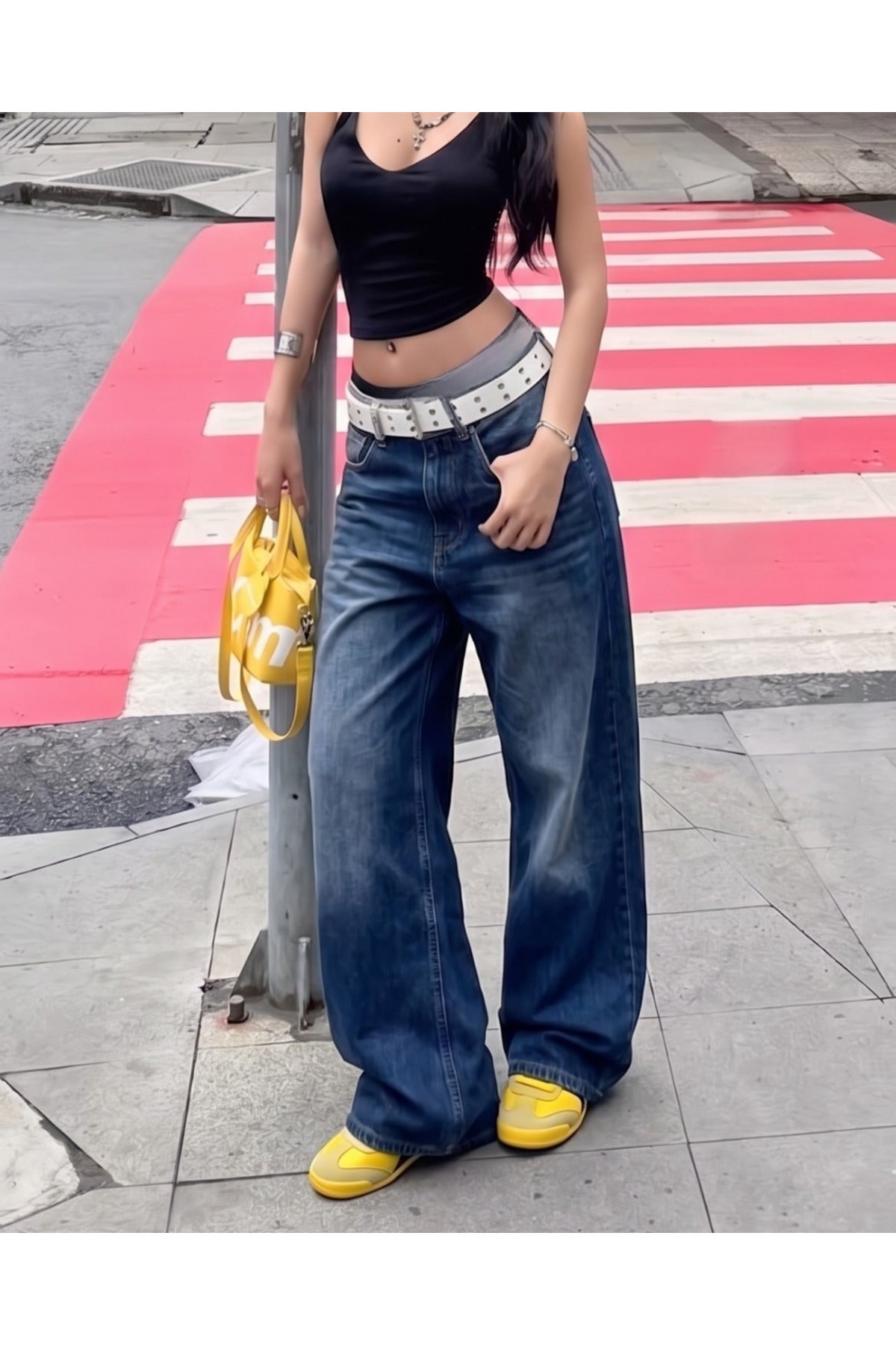 Streetwear Retro Baggy Jean Pantolon