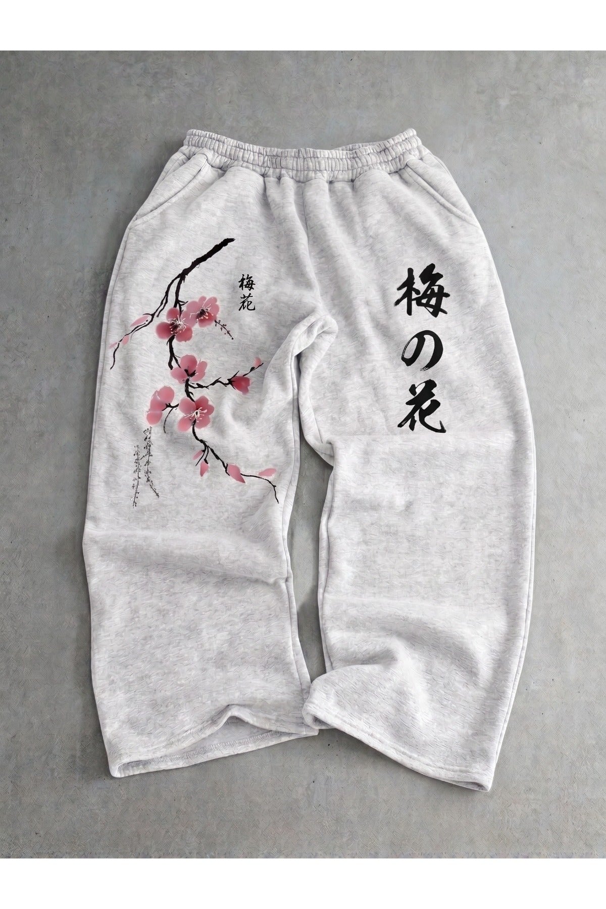 Japan Sakura Baskılı Oversize Baggy Eşofman Altı