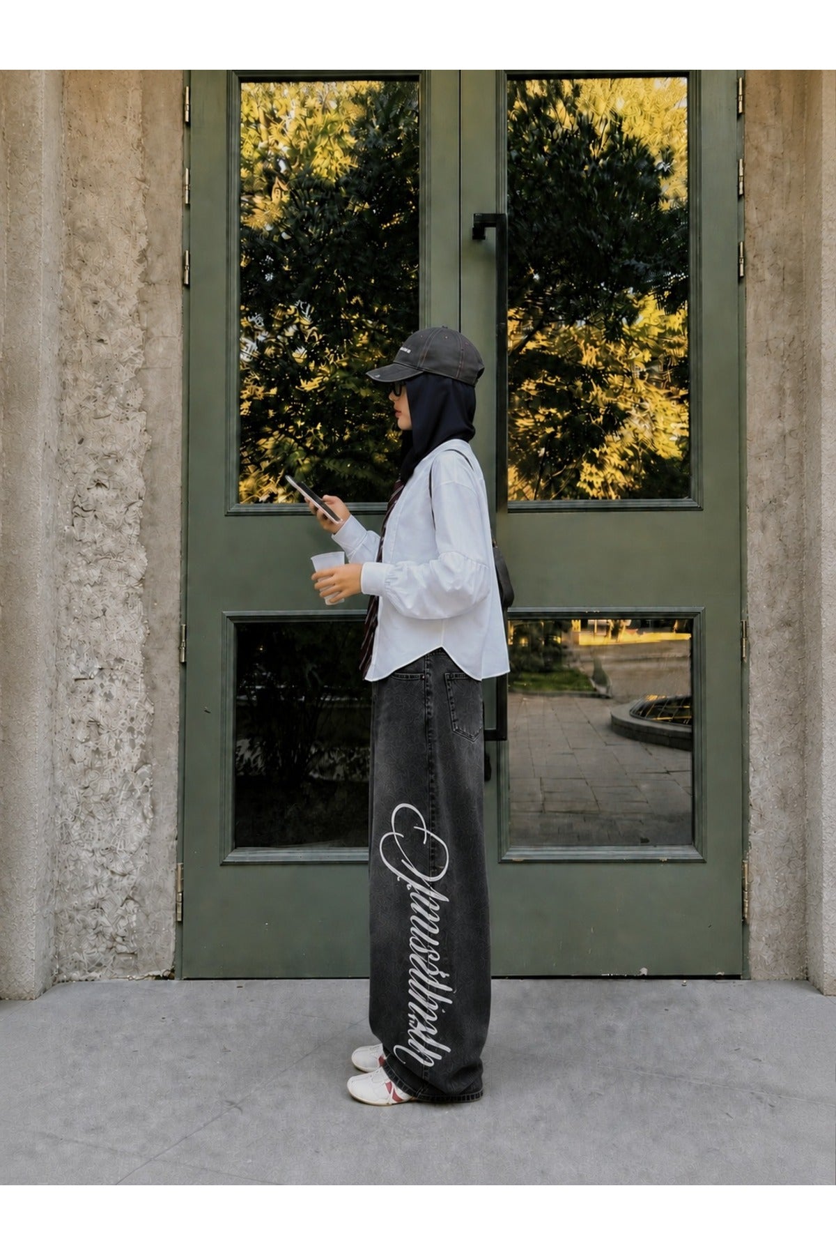 Streetwear Oversize Baggy Siyah Unisex Jean Pantolon