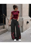 Butterfly Streetwear Baggy Black Jean's Pantolon - Siyah