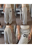 01 Number Baskılı Oversize Baggy Eşofman Altı