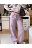 Streetwear Pink Parçalı Baggy Jean Pantolon