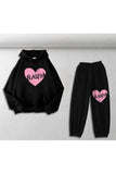 Blackpink Baskılı Siyah Oversize Kapüşonlu Sweatshirt & Eşofman Altı Unisex İkili Takım