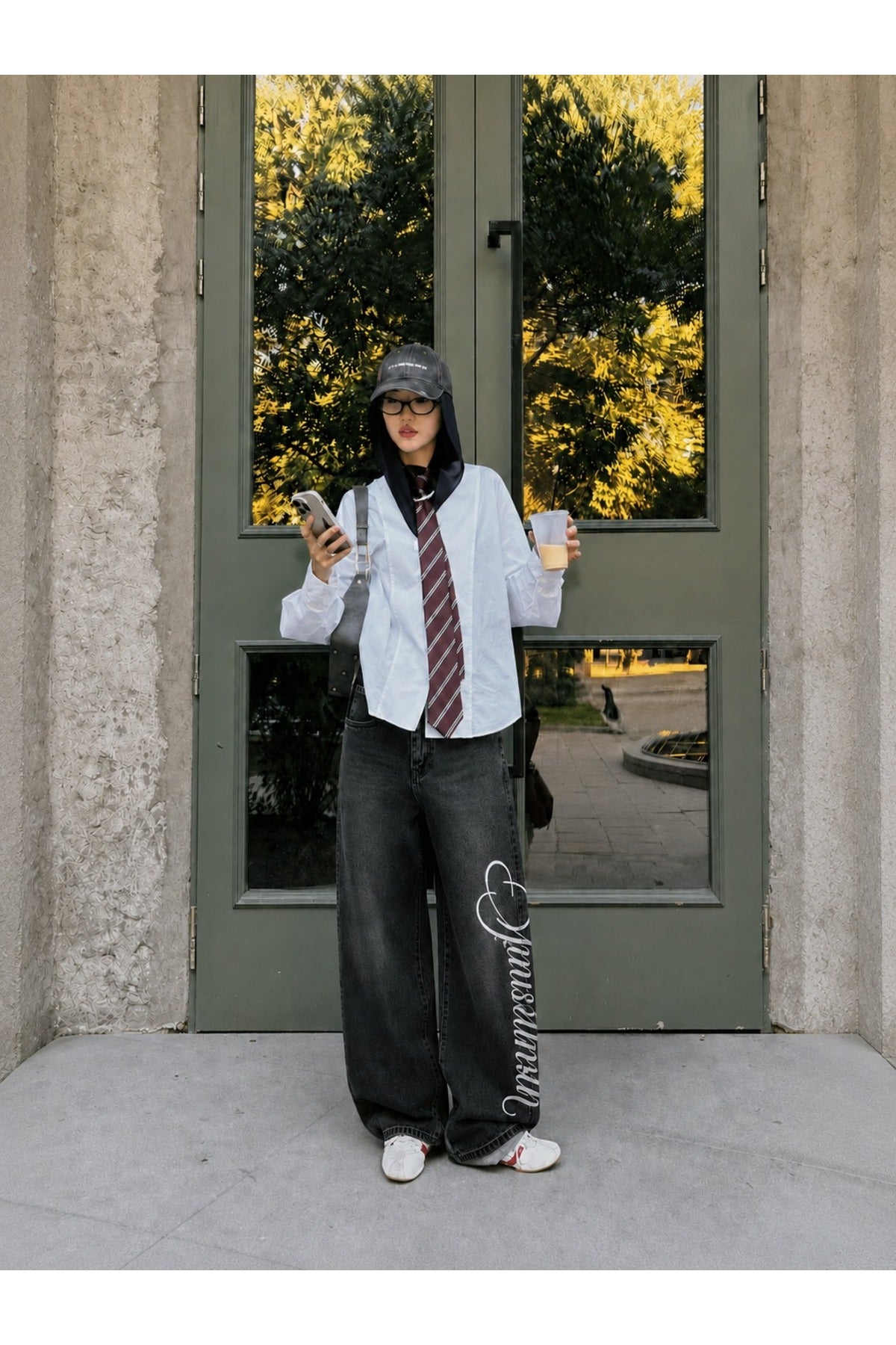 Streetwear Oversize Baggy Siyah Unisex Jean Pantolon
