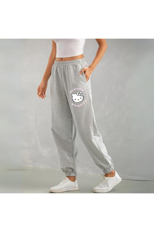 Hello Kanye Baskılı Unisex Gri Eşofman Altı