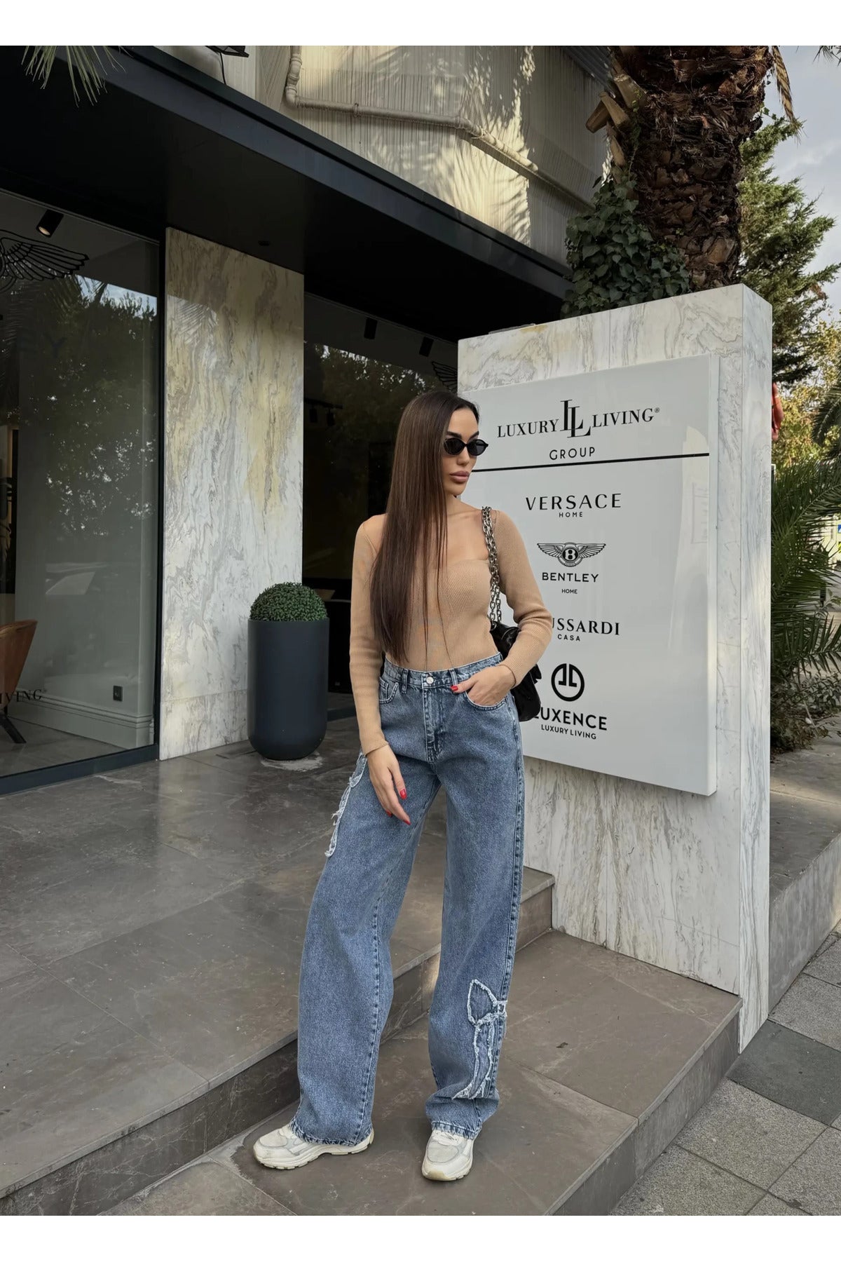Butterfly Streetwear Baggy Mavi Pantolon