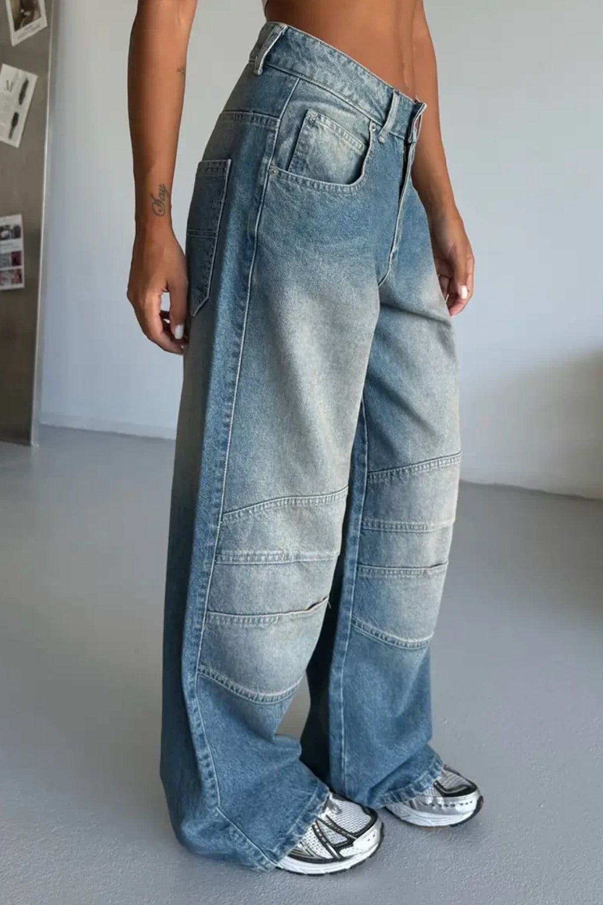 Y2K Streetwear Detail Jean Pantolon