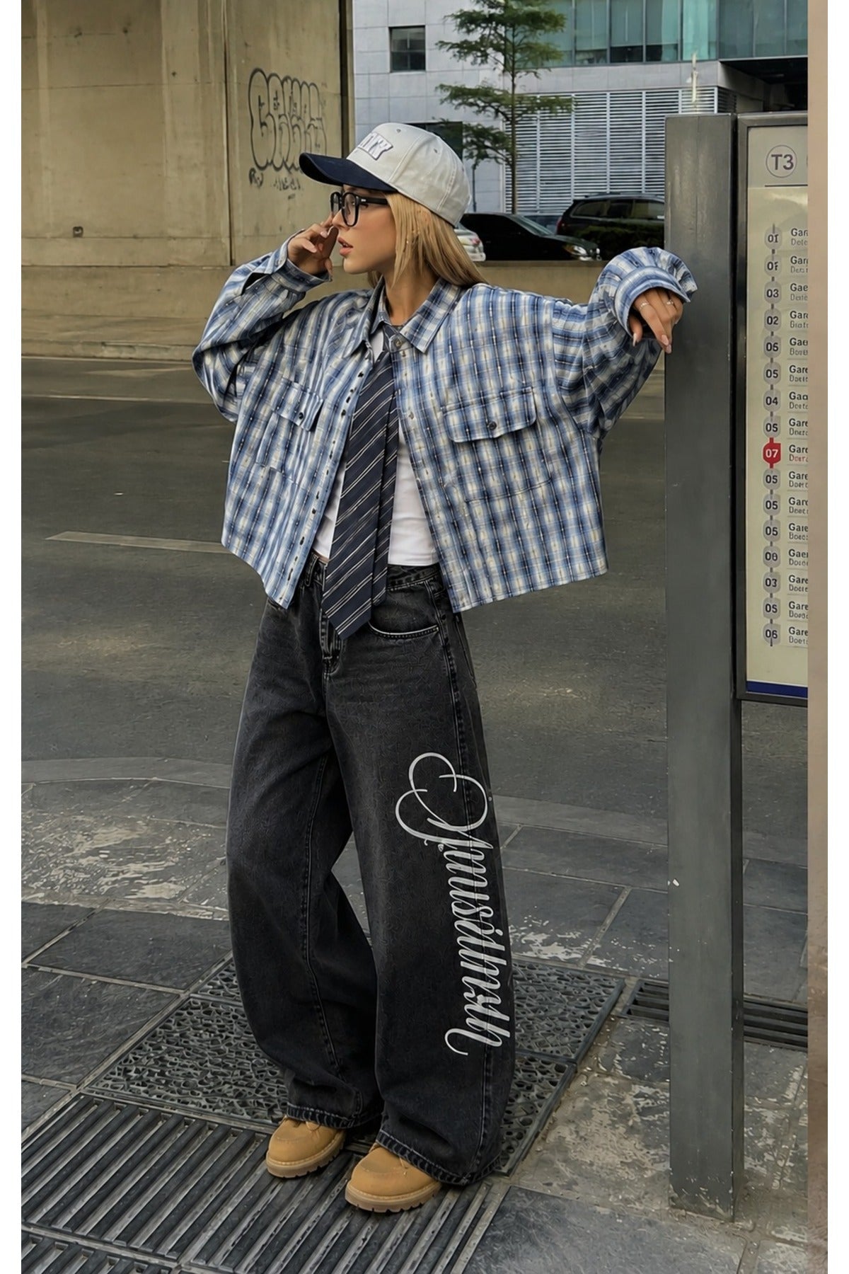Streetwear Oversize Baggy Siyah Unisex Jean Pantolon