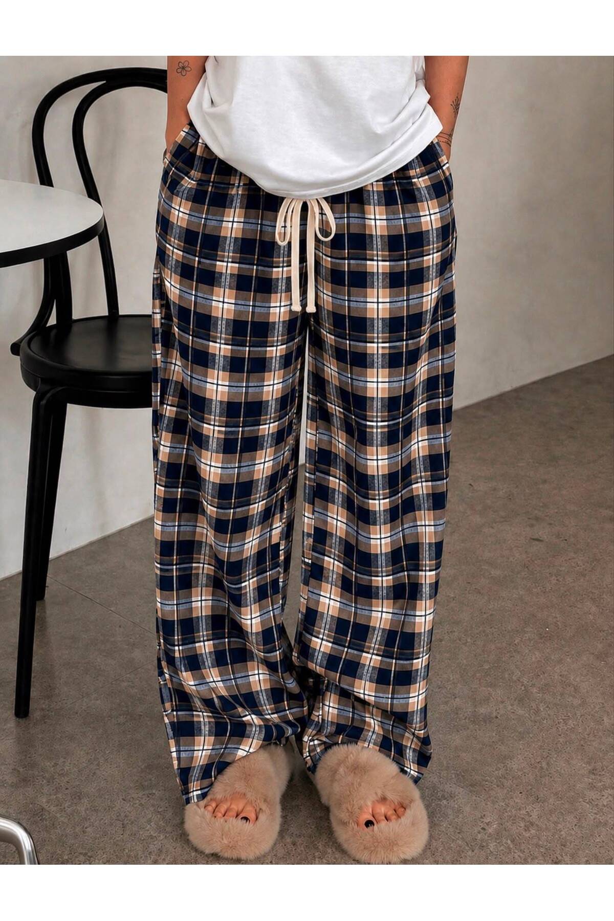 Ekose Oversize Baggy Eşofman Altı