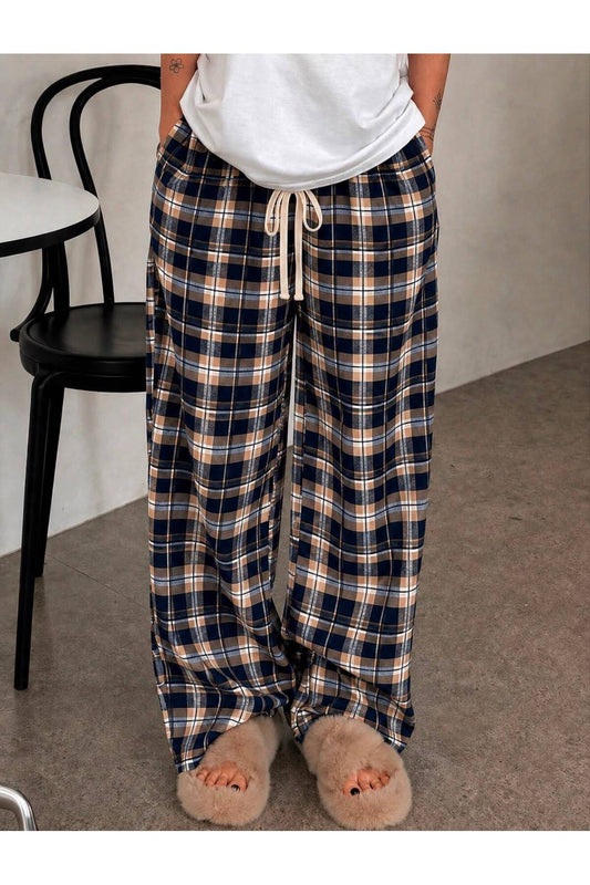 Ekose Oversize Baggy Eşofman Altı