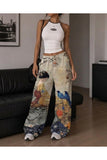 Japon Geisha & Bird Printed Unisex Baggy Eşofman