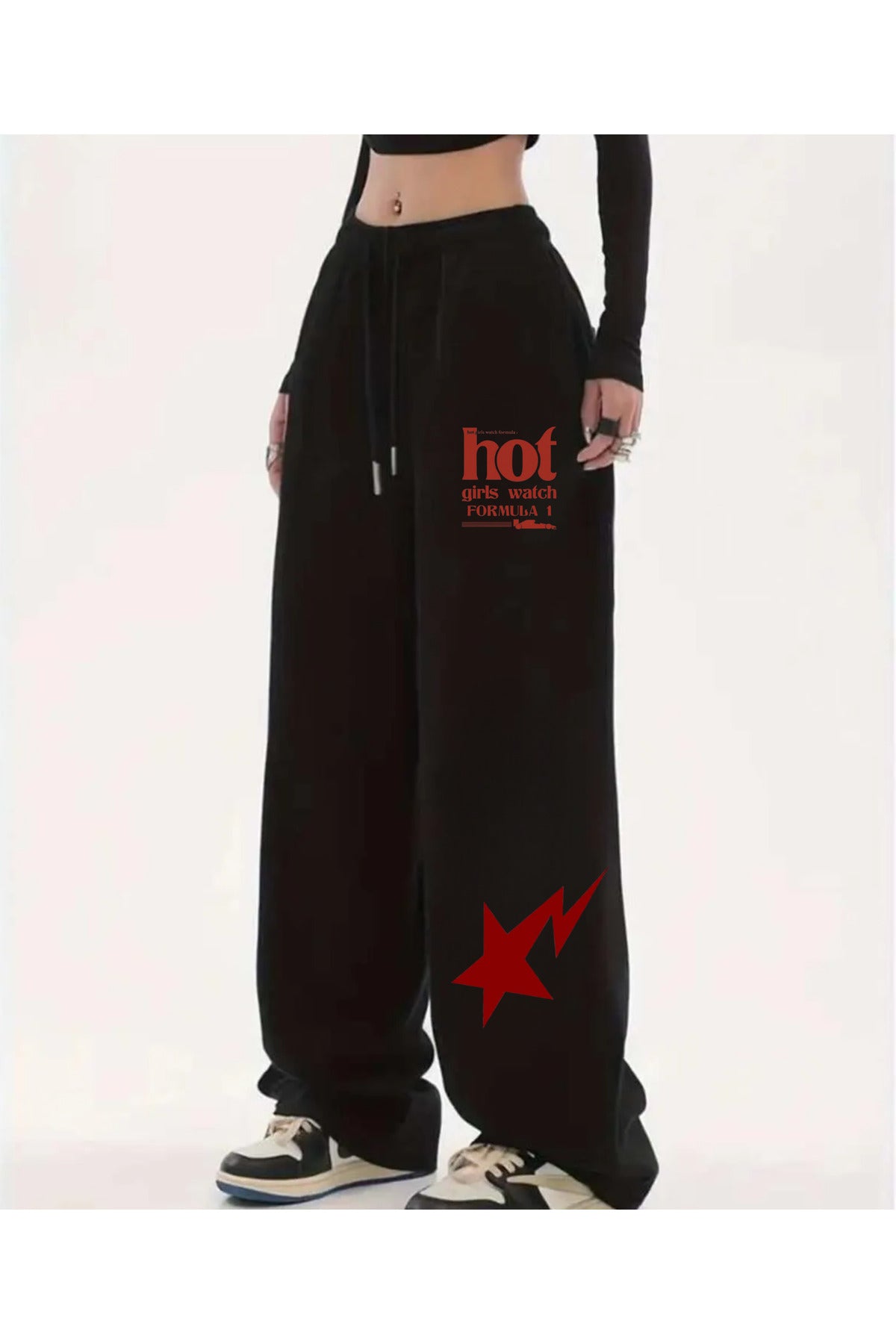 Sokak Tarzı Hot Girl Baskılı Unisex Baggy Eşofman