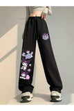 Kuromi Detail Unisex Siyah Eşofman Altı