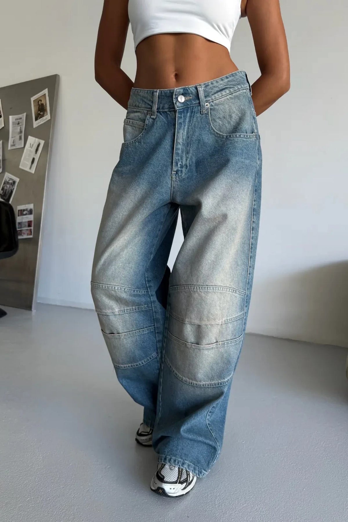 Y2K Streetwear Detail Jean Pantolon