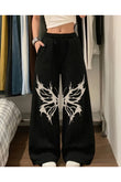 Gothic Butterfly Baskılı Oversize Baggy Unisex Eşofman Altı