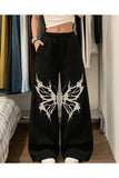 Gothic Butterfly Baskılı Oversize Baggy Unisex Eşofman Altı