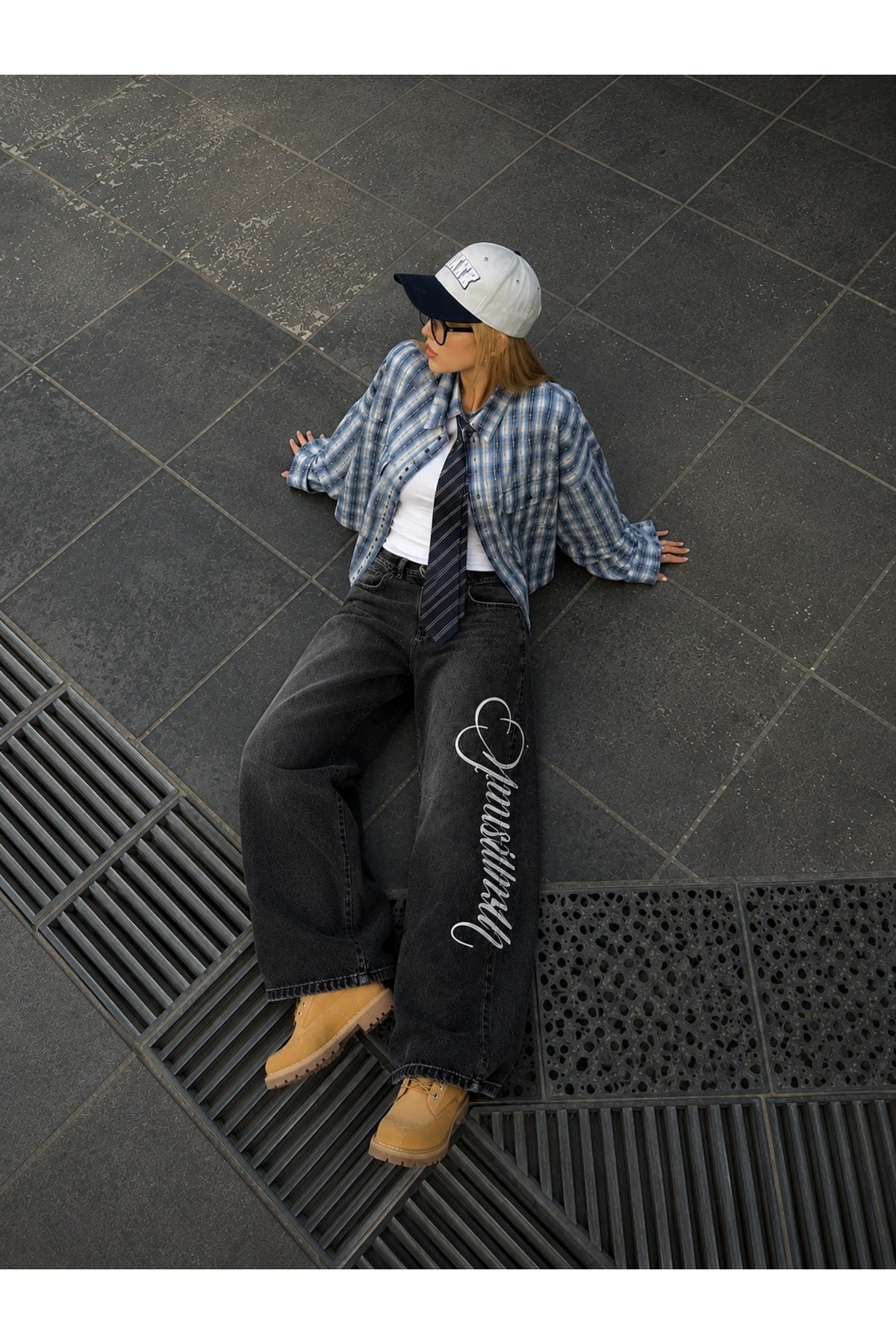 Streetwear Oversize Baggy Siyah Unisex Jean Pantolon