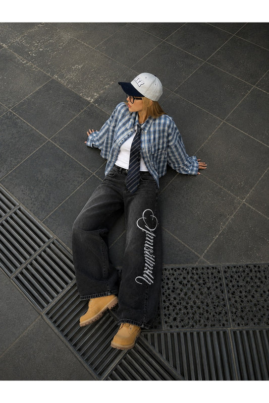 Streetwear Oversize Baggy Siyah Unisex Jean Pantolon