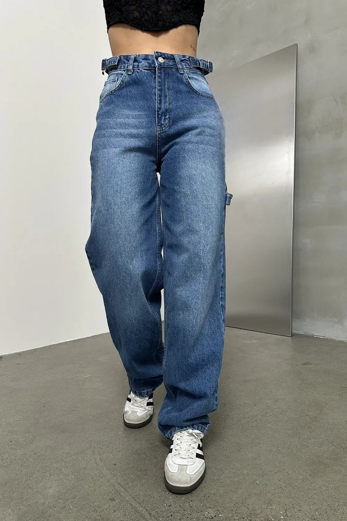 Y2K Streetwear Detail Jean Pantolon