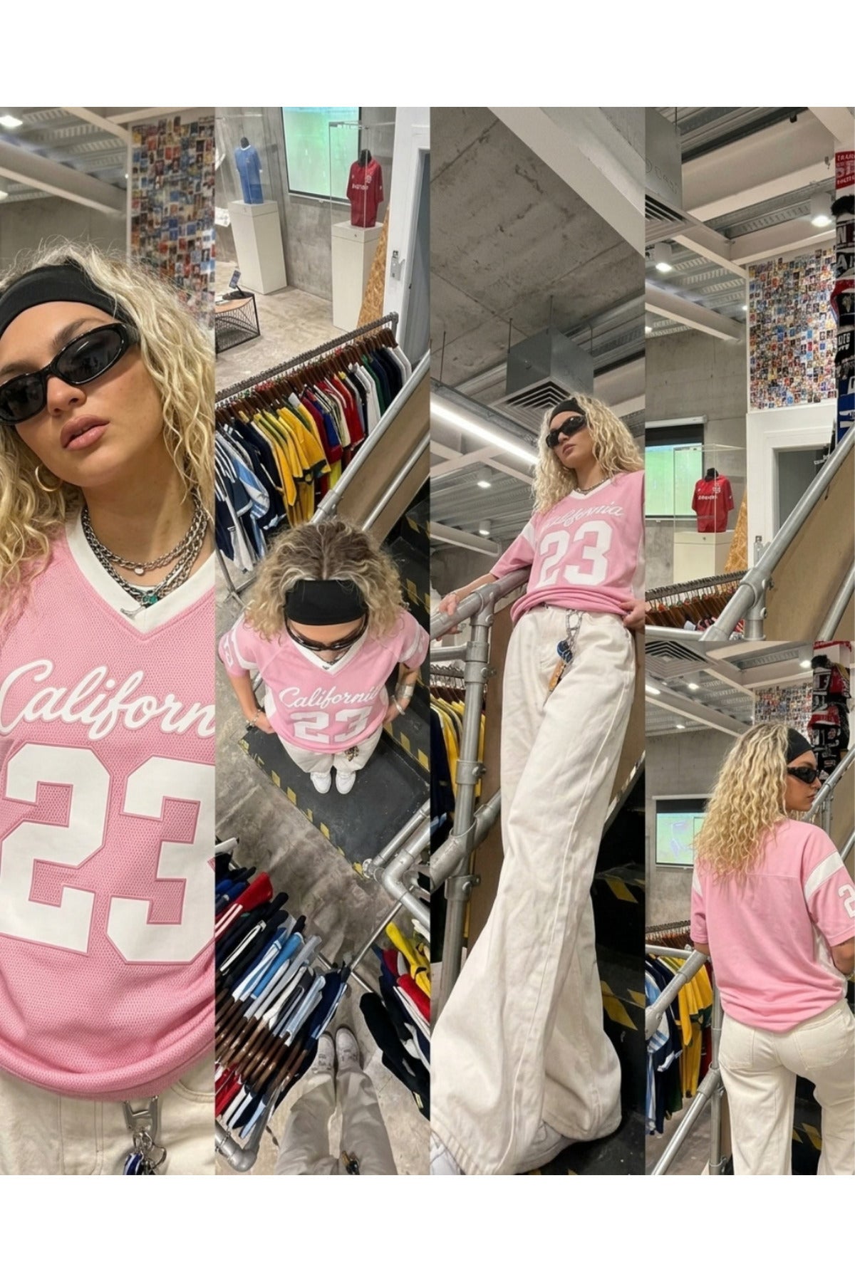 Pembe California 23 Detail Unisex Jersey Forma - Pembe