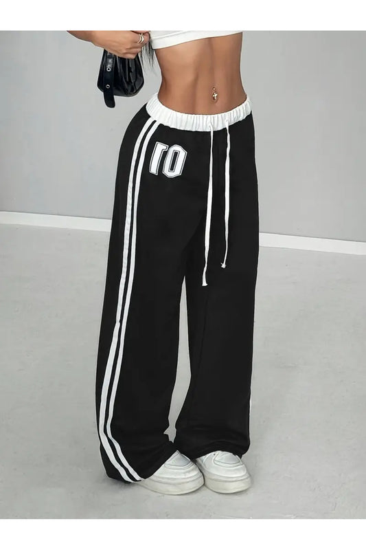 01 Number Oversize Bel İp Detaylı Baggy Eşofman Altı