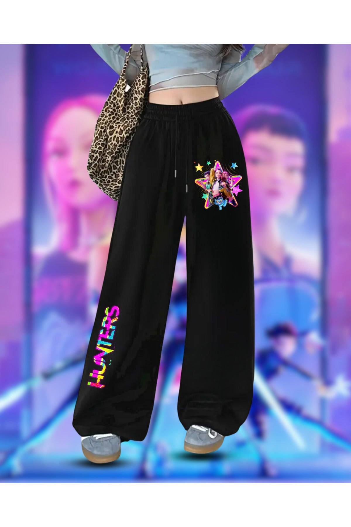 KPop Demon Hunters Baskılı Unisex Baggy Eşofman