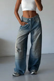 Y2K Streetwear Detail Jean Pantolon