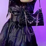 Gothic Skeleton Tarzı Küçük Omuz Çantası