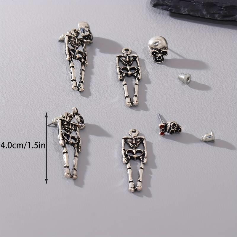 2 li Exquisite Skeleton Design Dangle Küpe