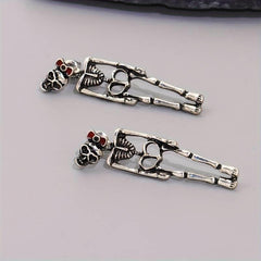 2 li Exquisite Skeleton Design Dangle Küpe