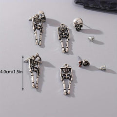 2 li Exquisite Skeleton Design Dangle Küpe - touzmoda