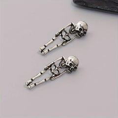 2 li Exquisite Skeleton Design Dangle Küpe - touzmoda