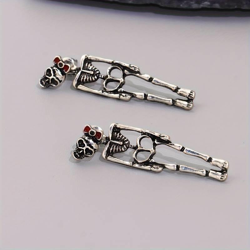 2 li Exquisite Skeleton Design Dangle Küpe - touzmoda