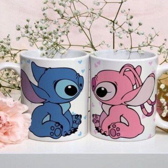 2 li Lilo & Stitch Beyaz Kupa Bardak - touzmoda