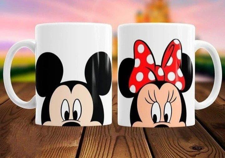 2 li Mickey&Minnie Beyaz Kupa Bardak - touzmoda