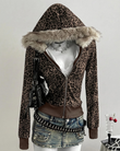Urban Edge 3 İplik Dijital Baskılı Kürklü Fermuarlı Sweatshirt