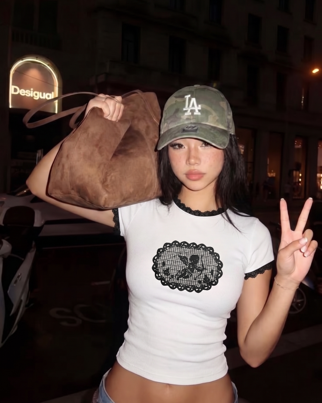 Angel Lace Baby Beyaz Bluz Crop