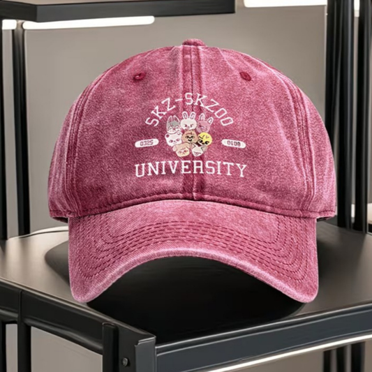 Yıkamalı Vintage Skzo Stray Kids Baskılı Unisex Şapka
