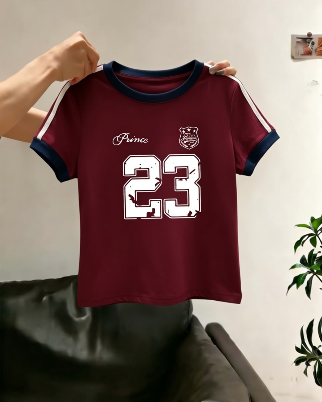 23 Number Baskılı Crop Bluz