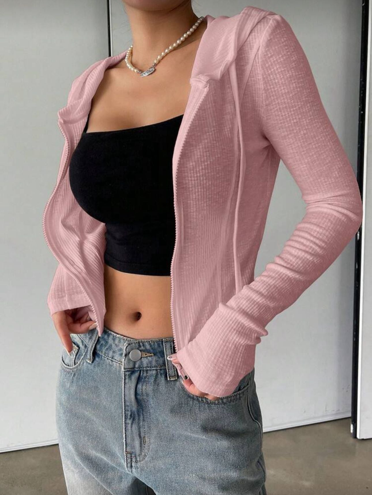 Rolly Basic Slim Fit Fermuarlı Bluz