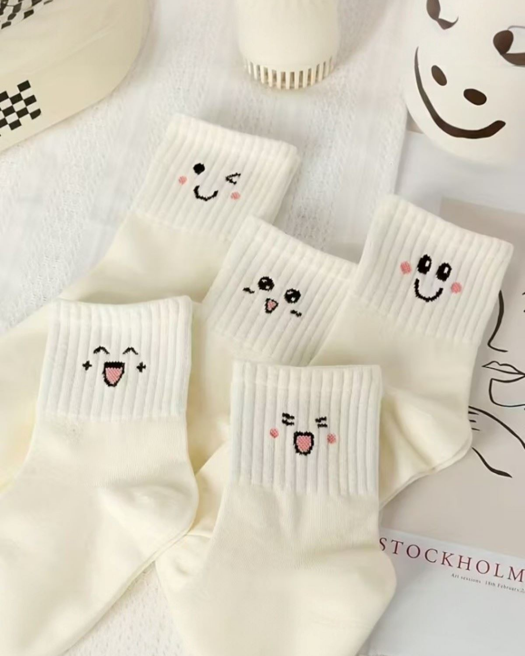 Pinterest Smile Desenli Çorap (5 Çift)