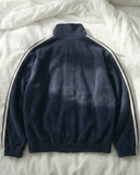 Çift Çizgili Lacivert Oversize Unisex Ceket