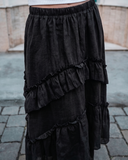 Retro Bohem Harmy Fırfırlı Astarlı Etek