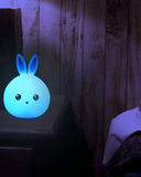 Slikon Renkli Şarj Edilebilir Tavşan Dokunmatik Gece Lambası