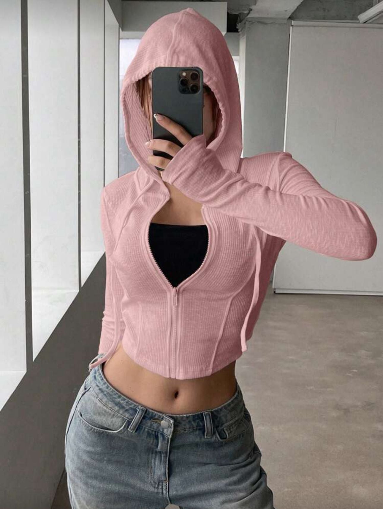 Rolly Basic Slim Fit Fermuarlı Bluz