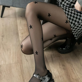 Yıldız Desenli Ithal Fileli Külotlu Çorap