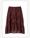 Retro Bohem Harmy Fırfırlı Astarlı Etek