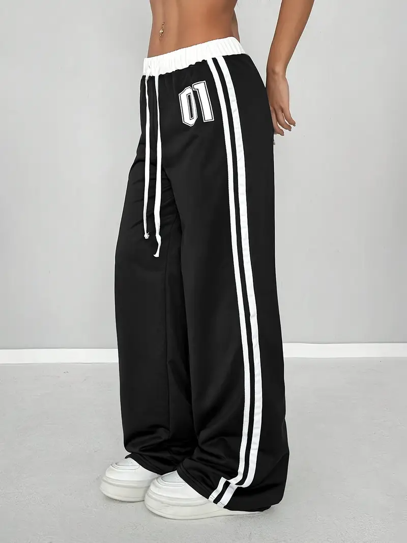 01 Number Oversize Beli İpli Baggy Eşofman Altı