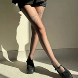 Butterfly Gothic Desenli Ithal Fileli Külotlu Çorap