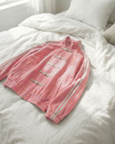 Çift Çizgili Pembe Oversize Unisex Ceket